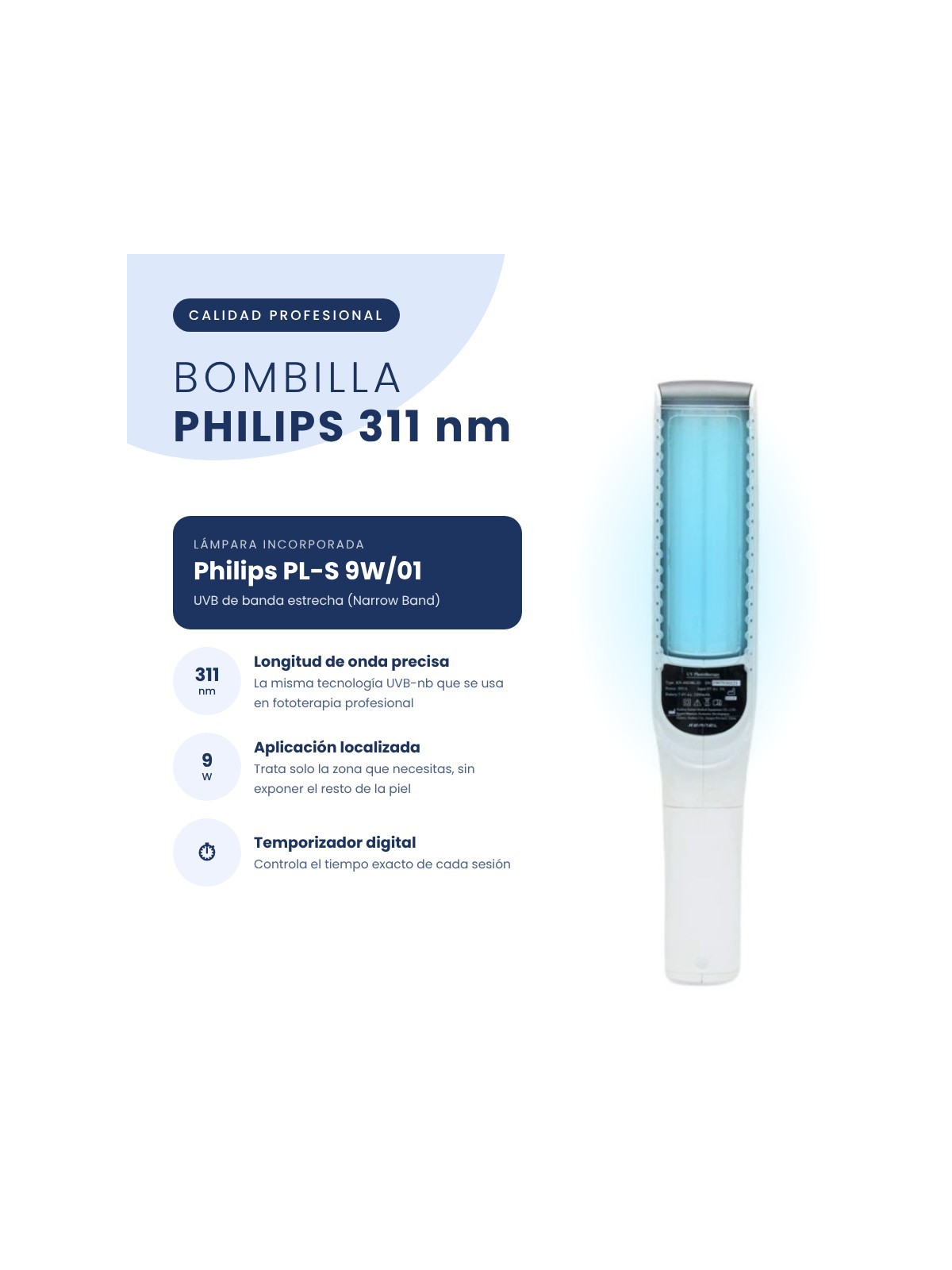 Lámpara de Fototerapia UVB 311 nm 110V | Tutorial gratis